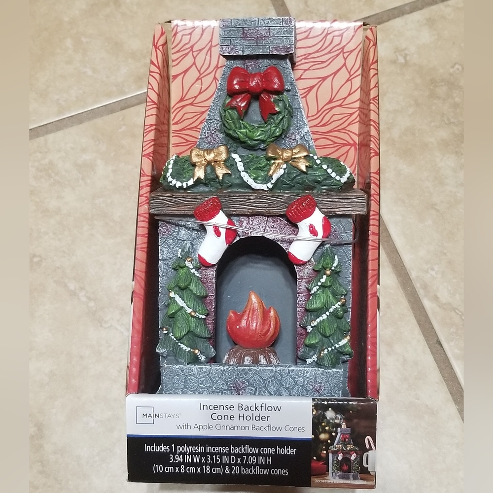 Mainstays Christmas Fireplace Incense Backflow Cone Holder